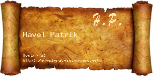 Havel Patrik névjegykártya