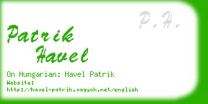 patrik havel business card